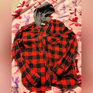 Arizona Jean Company Red and Black Checkered Hoodie